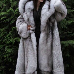 Luxurious Gray Fur Coat